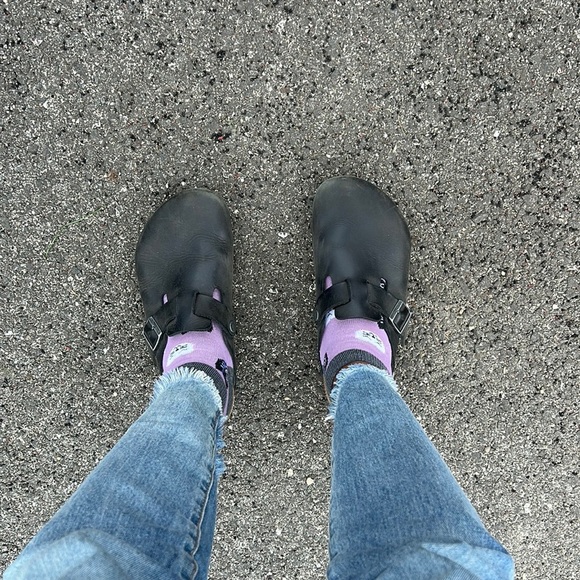 Black Leather Birkenstock Boston Clogs Sized 41 Regular Width MAKE AN OFFER! - Picture 3 of 14